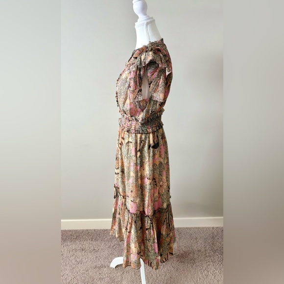 Ulla Johnson Silk Blend Ruffle Midi Dress – Floral Boho – Size 6 - Picture 5 of 8